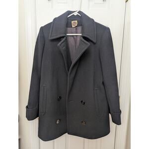 Saks Fifth Avenue Vintage 100% Wool Coat Size 10 Double Breasted Pea Coat